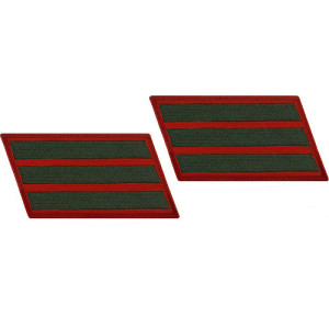 Official Marine Corps Green on Red 3 Stripe Large Uniform Patch Official Marine Corps Green on Red 3 Stripe Large Uniform Patch