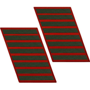 Official Marine Corps Green on Red 8 Stripe Large Uniform Patch Official Marine Corps Green on Red 8 Stripe Large Uniform Patch