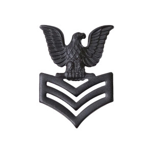 Navy Black Metal Collar Device: Petty Officer 1st Class E-6 Navy Black Metal Collar Device: Petty Officer 1st Class E-6