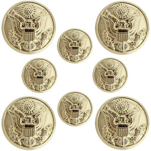 US Army Gold Eagle Button Set - 4 36 Ligne and 4 25 Ligne US Army Gold Eagle Button Set - 4 36 Ligne and 4 25 Ligne