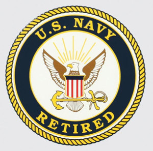 Navy Retired Crest Mylar Decal 4x3.75 inches featuring official U.S. Navy emblem – Made in USA