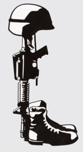 Battlefield Cross Mylar Decal – Helmet Rifle Boots Fallen Soldier Tribute Battlefield Cross Mylar Decal – Helmet Rifle Boots Fallen Soldier Tribute