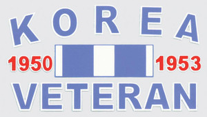 Korea Veteran Mylar Decal with Korean Service Medal Ribbon – 5x2.5" – Made in USA