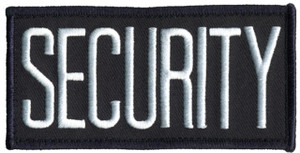 White on Midnight Embroidered Security Patch measuring 4x2 inches White on Midnight Embroidered Security Patch measuring 4x2 inches