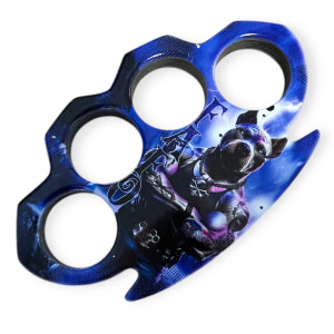 Brass knuckle paperweight with Dog FAFO print — 5 x 2.5 x 0.5 in novelty collectible MADE IN THE USA