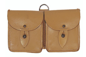 French Brown Leather Mauser Cartridge Pouch Used