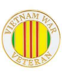 vietnam war veteran pin with gold finish