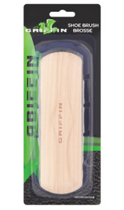 griffin brand shoe brush with wood handle and durable bristles