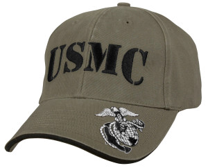 Vintage USMC embroidered low profile Marine Corps cap with military-style embroidery and adjustable fit
