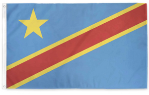 Democratic Republic of Congo 3x5 polyester flag outdoor durable blue flag red diagonal stripe yellow star metal grommets