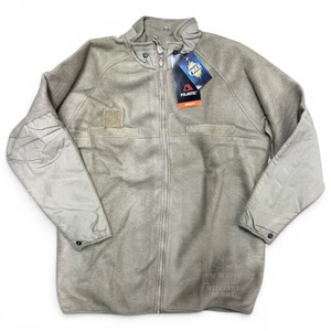 Front of the U.S. Issue ECWCS Gen III EWOL liner jacket in Tan 499 with full-zip front and military cold weather design