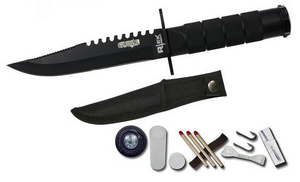 8.5" Black Metal Survival Knife 8.5" Black Metal Survival Knife