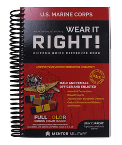 Mentor USMC Wear Guide Spiral Bound Marine Uniform Book Reference Guide