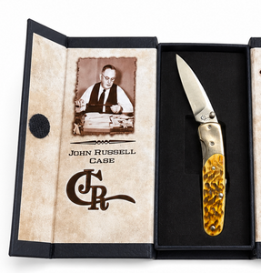 Vintage 2005 Case SlimLock Summit Collection Pocket Knife with BG42 Drop Point Blade and White Brown Jigged Bone Handles