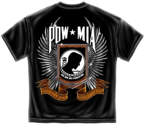 POW / MIA - Chrome Wings - You Are Not Forgotten - T-Shirt - Black POW / MIA - Chrome Wings - You Are Not Forgotten - T-Shirt - Black