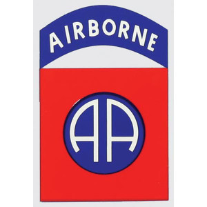 82nd Airborne Division shield vinyl decal for vehicles, windows, and equipment made in the USA.