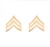 Army chevron rank: 22k Hard Corps gold plated: Enlisted: Sergeant (E-5 / SGT / OR-5).  Priced per pair.
