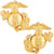 Marine Corp Enlisted Collar Insignia Gold Pair