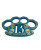 Solid Brass Knuckles - Blue Patina Skeleton With 13 Blue Patina
