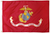 3 foot by 5 foot marine corps flag with red background and gold + silver EGA. 