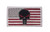 U.S. FLAG PATCH W/SKULL & HOOK & LOOP BACK