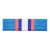 ribbon with light blue, blue, white, and orange