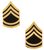 Sergeant First Class E-7 Corps gold pin-on rank insignia for military uniforms