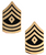 First Sergeant E8 1SG Corps Gold Pin on Rank Pair for Texas A&M Corps of Cadets