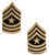 USA Made Sergeant Major E9 Corps Gold Pin-On Rank with Black Enamel - Sold as Pair
