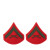 U.S. Marine Corps Lance Corporal E-3 Chevron Patch - Green on Red for Female Uniforms