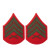 U.S. Marine Corps Sergeant E-5 Chevron Patch - Green on Red for Female Uniforms U.S. Marine Corps Sergeant E-5 Chevron Patch - Green on Red for Female Uniforms