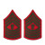 U.S. Marine Corps Master Gunnery Sergeant E-9 Chevron Patch - Green on Red for Female Uniforms U.S. Marine Corps Master Gunnery Sergeant E-9 Chevron Patch - Green on Red for Female Uniforms
