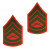 U.S. Marine Corps Gunnery Sergeant E-7 Chevron Patch - Green on Red for Female Uniforms