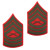 U.S. Marine Corps Master Sergeant E-8 Chevron Patch - Green on Red for Male Uniforms U.S. Marine Corps Master Sergeant E-8 Chevron Patch - Green on Red for Male Uniforms