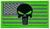 PUNISHER AMERICAN FLAG PATCH - HOOK & LOOP BACK - ZOMBIE GREEN