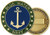 Blue Water Navy Challenge Coin – Anchor Emblem Front, Duty Honor Country Engravable Back, Bronze U.S. Navy Veteran Gift