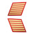 Official Marine Corps Gold on Red Service Stripes 6 Stripe Large Pair