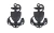 Coast Guard Chief Petty Officer E-7 black metal collar device featuring the fouled anchor rank insignia.