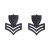 Coast Guard Black Metal Collar Device: Petty Officer 2nd Class E-5