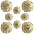 US Army Gold Eagle Button Set - 4 36 Ligne and 4 25 Ligne US Army Gold Eagle Button Set - 4 36 Ligne and 4 25 Ligne