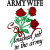 Army Wife Mylar Decal with red roses and the text "Toughest Job in the Army" in black and red font
