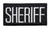 White on Black Embroidered Sheriff Patch measuring 4x2 inches