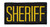 Gold on Black Embroidered Sheriff Patch measuring 4x2 inches