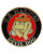 USMC devil dog lapel pin with circular design and devil dog mascot, with pin & dammit backing