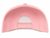 Back view of a pink U.S. Army Woman Veteran cap with gold "WOMAN VET" embroidery on the adjustable strap