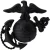 Marine Corps Officer Dress Cap Device regulation size black Eagle Globe and Anchor insignia.