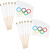 Olympic Stick Flag 3 inch by 5 inch miniature handheld polyester flag