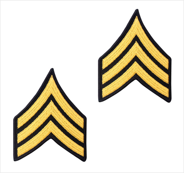 ARMY CHEVRON: SERGEANT - DRESS BLUE, MALE