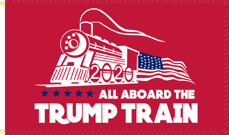 "All Aboard The Trump Train" Double Sided Weather Proof 3'x5' Flag