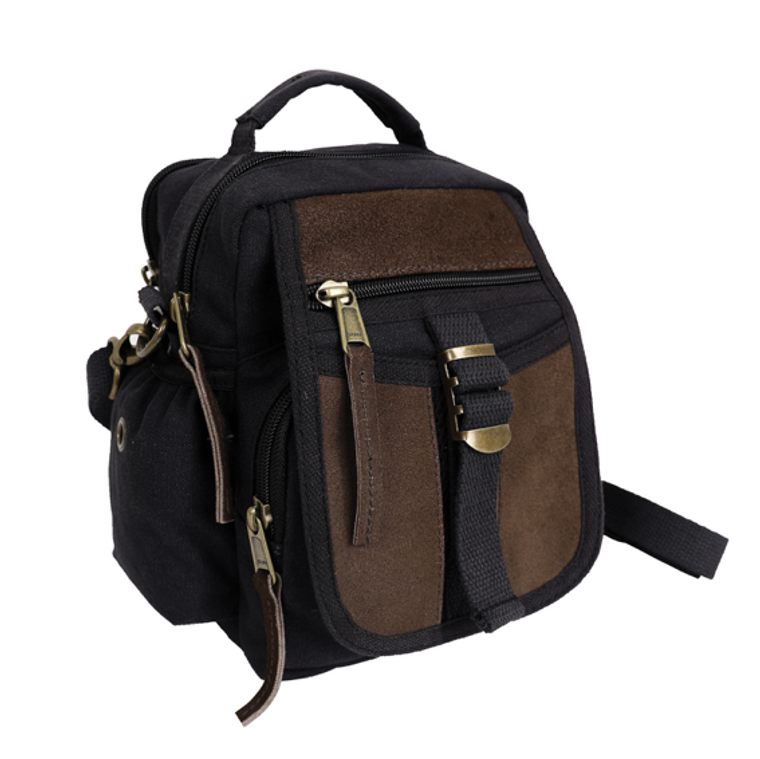 Canvas & Leather Travel Shoulder Bag